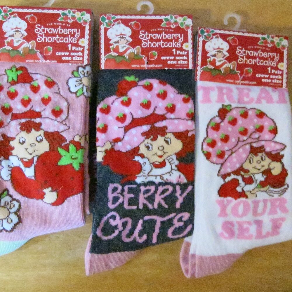 Strawberry Shortcake Crew Socks Set of 3